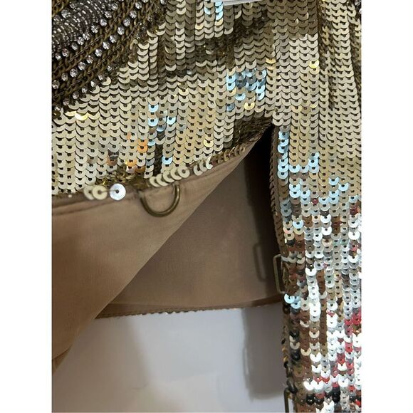 Veronica Beard Phaedra Sequin-Embellished Cropped Jacket Gold Women’s Size Small - Picture 10 of 12